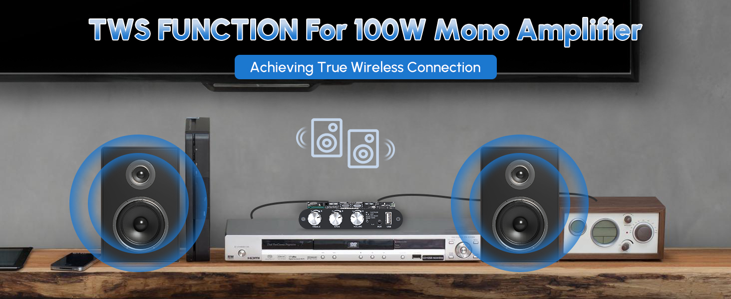 ZK-1001U Mono Amplifier Board Bluetooth 5.3 with TWS