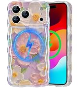 EYZUTAK Case for iPhone 17 Pro Max, [Compatible with MagSafe] Colorful Oil Painting Flower Glossy...