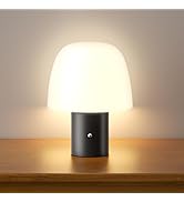 CHLORANTHUS Portable LED Table Lamp, Cordless Desk Lamp Rechargeable, 3-Color Touch Stepless Dimm...