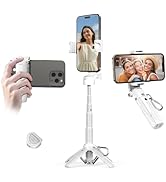Portable 3-in-1 Selfie Stick Tripod Grip with 2 Cold Shoe Mounts – Compact Extendable Phone Holde...