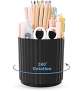 SKYDUE Rotating Pen Holder for Desk, Small Pen Organizer for Desk, Rotating Pencil Cup with 5 Slo...