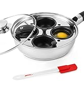 Modern Innovations Egg Poacher Pan Nonstick, Stainless Steel Poached Egg Maker, Poached Egg Pan w...
