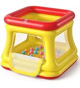 QPAU 3-in-1 Inflatable Bounce House for Toddlers 1-3, Ball Pit &amp; Trampoline, Inflatable Bouncy Ho...