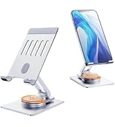 Chapter Seven Aluminum Cell Phone &amp; Tablet Stand for Desk,360° Rotating Foldable Mobile Stand,Hom...