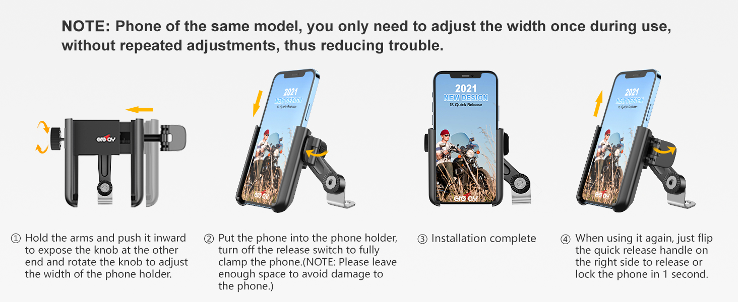 PB05ET Motorcycle Mirror Phone Mount