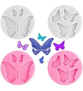 Butterfly Molds 4 Pcs Butterfly Chocolate Molds Mini Silicone Molds for Cake Decorating