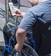 Phone Clamped on Wheelchair