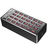 100w 24(20A) Port, USB Fast Charging Station,Travel Desktop USB Rapid Charger,Multi Ports Chargin...