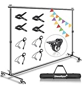 10 * 7ft Backdrop Stand, with Wheels, Adjustable Heavy-Duty Backdrop Stand, Banner Background Sta...