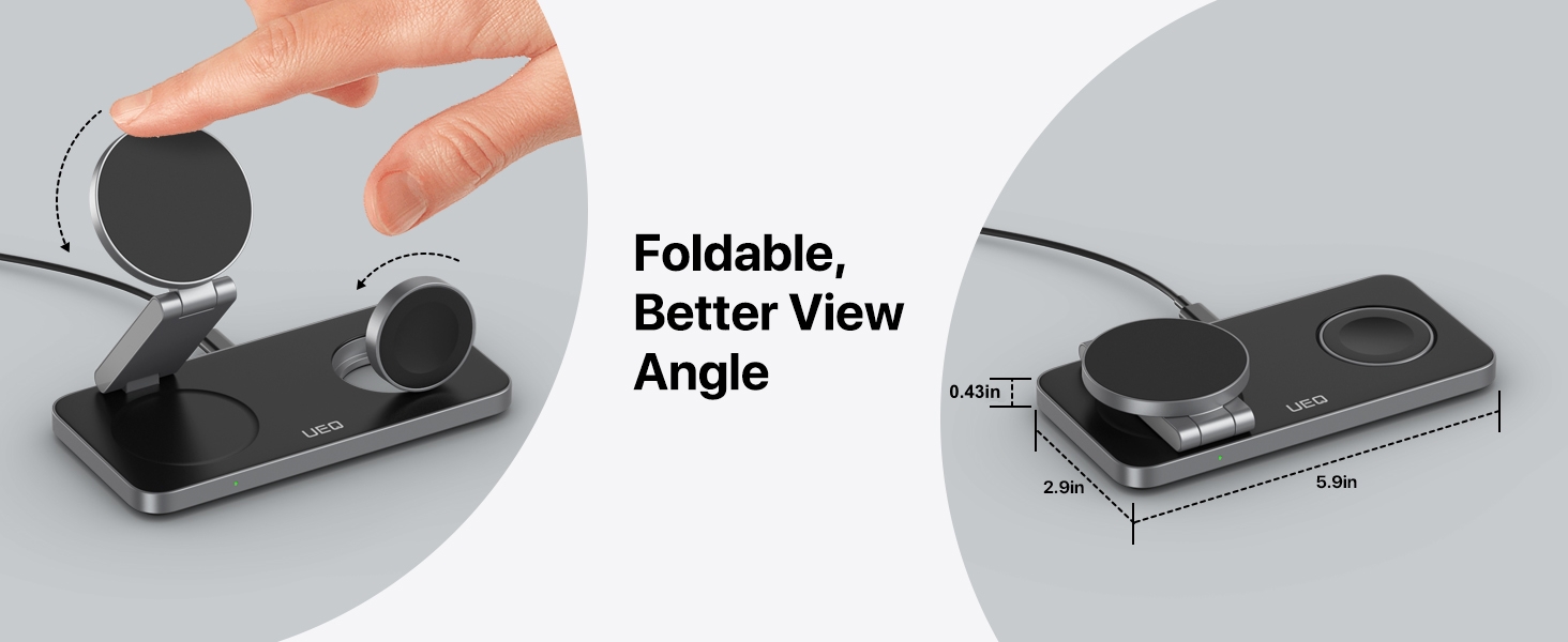 foldable 3 in 1 magnetic wireless charging station
