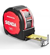 SENDA 16FT Tape Measure - 1.26In Wide Easy Read Measuring Tape Retractable with Nylon Coating, Du...