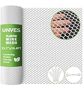Unves Plastic Mesh Wire, 15.7IN x 16.4FT Plastic Chicken Wire Fencing Roll, Hexagonal Garden Fenc...