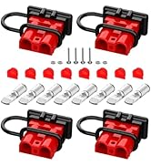 Malictele Anderson Connector, 50AMP 6-12 Gauge Battery Quick Connect with Dust Plug 12V-36V Ander...