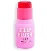 Revolution, Jelly Blush Stick Lip &amp; Cheek Stain, Sheer, Buildable Coverage with Hydrating Hyaluro...