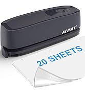 3 Hole Puncher for Paper, AFMAT Electric Hole Punch 3 Ring, 20-Sheet Paper Punch, AC or Battery O...