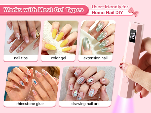 mini nv light for gel nails cordless handheld nail light with stand for gel nail polish