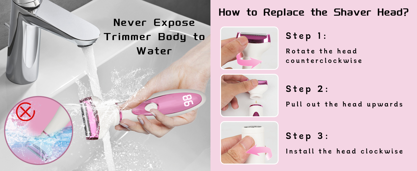 Electric Razor for Women Men Facial Hair Remover, Rechargeable Led Display Hair Removal Kit