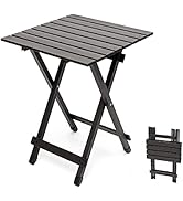 SUNNYFEEL Folding Camping Table - Lightweight Aluminum Portable Picnic Table, 18.5x18.5x24.5 Inch...