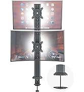 HEMUDU Dual Monitor Articulating Desk Mount Arm Stand - Vertical Stack Screen Supports Two 13 to ...