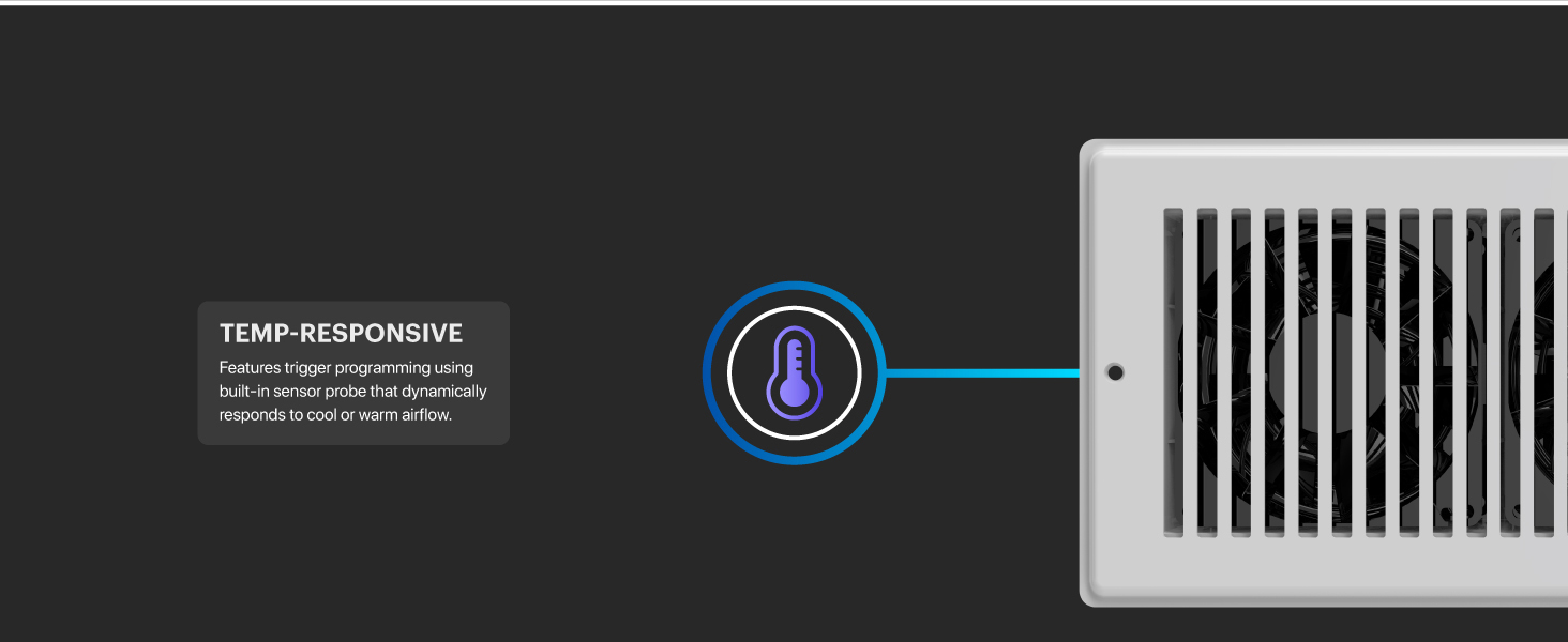 Register Booster Fan Improves Heating Cooling 10-Speed Control Bluetooth App Control