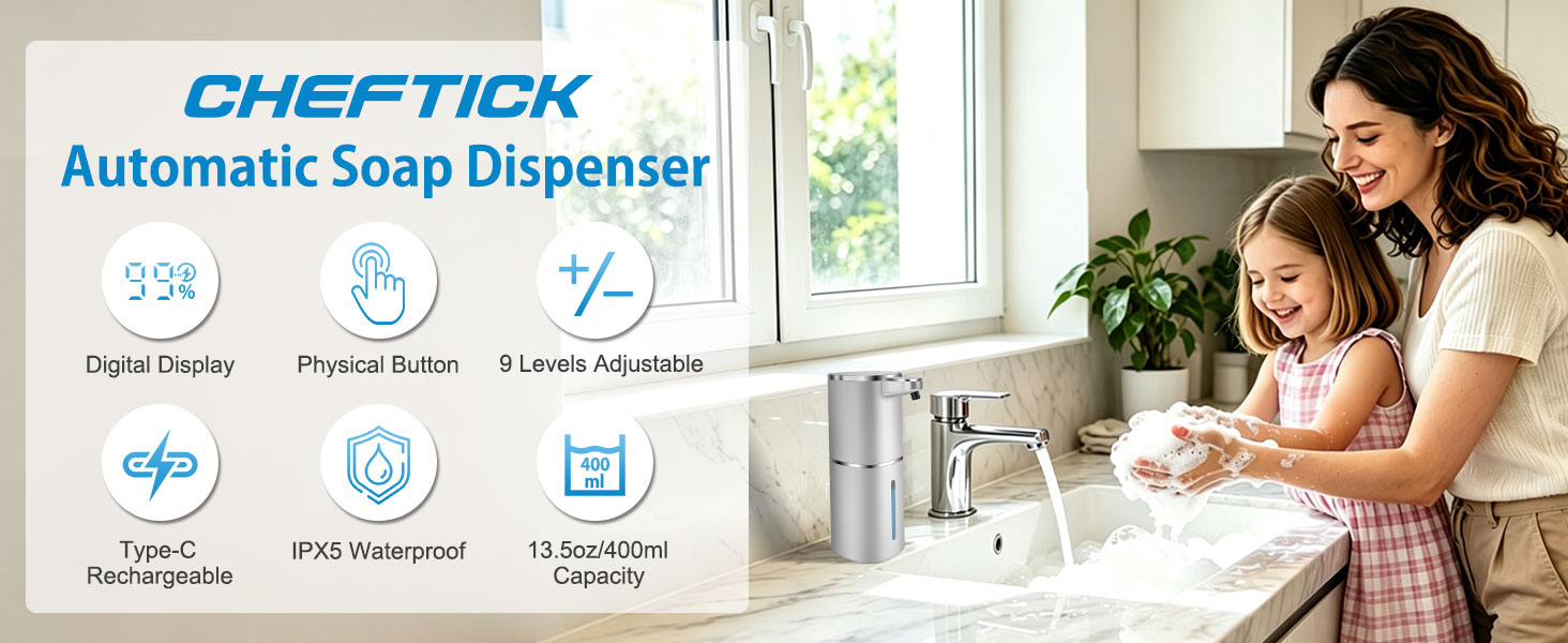 Automatic foaming soap dispenser