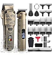 Hatteker Professional Hair Clippers for Men Beard Trimmer Clippers and Trimmer Set Waterproof T-B...