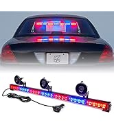 Xprite Police Lights, 31.5 Inch LED Traffic Advisor Light Bar, 21 Flashing Patterns w/Suction Cup...
