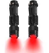 HinsGEAR 2 Pack Red Flashlight LED Single Mode Light 1 Mode LED Torch Scalable Red Light Flashlig...