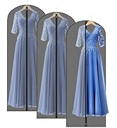 Zilink Clear Dress Bags for Gowns Long 65'' Garment Bags for Hanging Clothes Foldable Long Garmen...