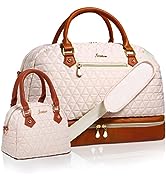 Scothen Travel Duffle Bag,Weekender Bag for Women with Toiletry Bag,Carry on Overnight Bag with L...