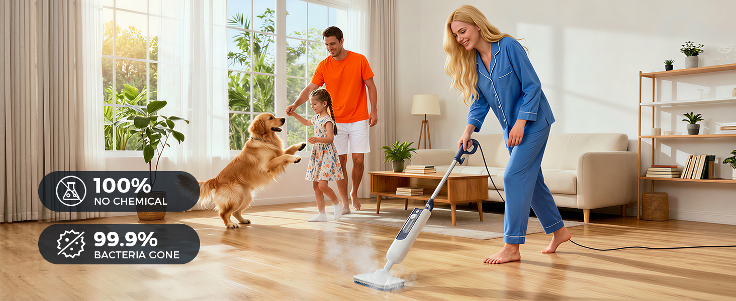 powerful steam lifts dirt and protect your families and pets