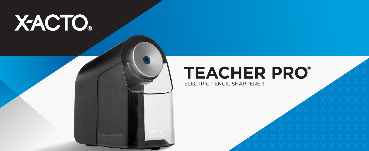 pencil sharpener x-acto electric manual colored heavy duty classroom teacher pro black blue white