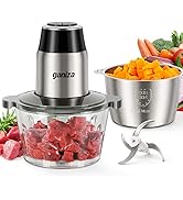 GANIZA Food Processors, Electric Food Chopper with Meat Grinder &amp; Vegetable Chopper - 2 Bowls (8 ...