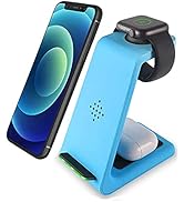 Wireless Charger iPhone Qi 3 in 1 Fast Wireless Charging Station Stand Dock Pad for Gift for Appl...