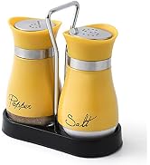 Salt and Pepper Shakers Set, Stainless Steel with Glass Bottle for Table, RV, Camp, BBQ, Set of 2...