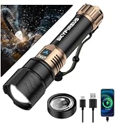 SKYFIRE LED Flashlights High Lumens with Ignition Lens,3000lm Super Bright Rechargeable Flashligh...