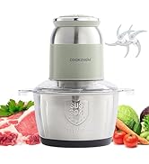 COOKZHOM Green Food Processor,500W Electric Meat Grinder with 8 Cup Stainless Steel Bowl and 4 Sh...