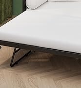 Lutown-Teen Twin Trundle Bed Frame with Metal Slats, Roll-Out Design, Easy Assembly Steel Frame w...