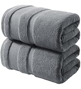REDKISS 100% Cotton Bath Towels Set of 2, Extra Large Bath Sheets 35 X 70 Inches, 800 GSM, Quick ...