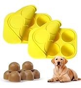 2Pcs 6 Cavities Silicone Molds for Dog Treats with Lids Compatible with Woof Pupsicle Large Refil...