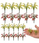 Vhxmaizxn 100 Pcs Model Trees Mixed Miniature Yellow Red Plants Artificial Train Scenery Diorama ...