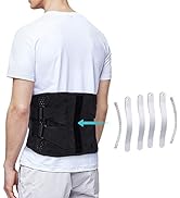 Adjustable Lumbar Belt, Waist Belt with Curved Aluminum Strips, Breathable Mesh Panels Dual Adjus...