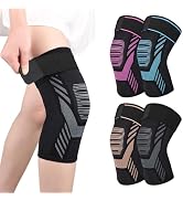 Knee Compression Sleeve with Strap Knee Sleeve for Men and Women Sport Knee Support Brace for Spo...