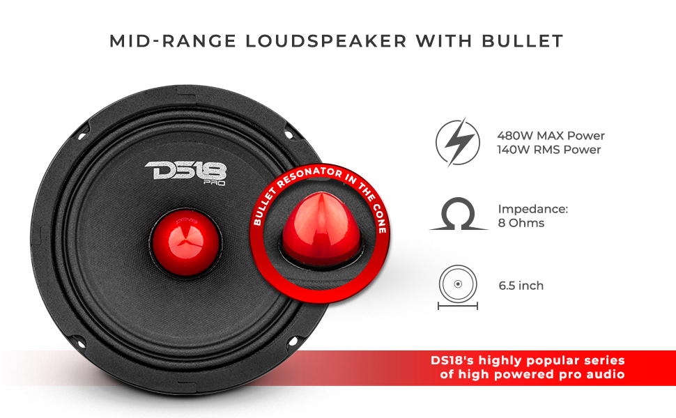 6 inch car audio speaker with bullet 