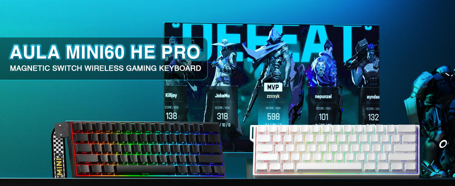 AULA MINI60 HE PRO - 60% Mechanical Gaming Keyboard Wireless