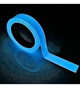 Glow in The Dark Self-Adhesive Tape - Fluorescent Blue Safety Warning Sticker for Stairs, Walls, ...