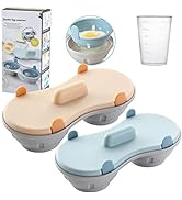 Microwave Egg Poacher, 2 Packs Poached Egg Cooker with Measure Cup, Dishwasher Safe BPA Free, Egg...
