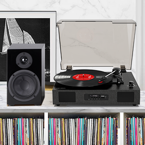 record player with speakers