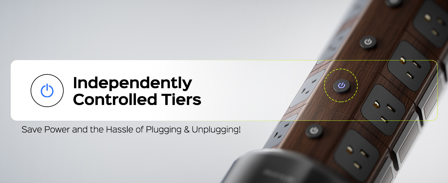 power strip with 5 independent switches