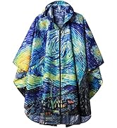 SaphiRose Rain Poncho Jacket Coat Hooded for Adults with Pockets